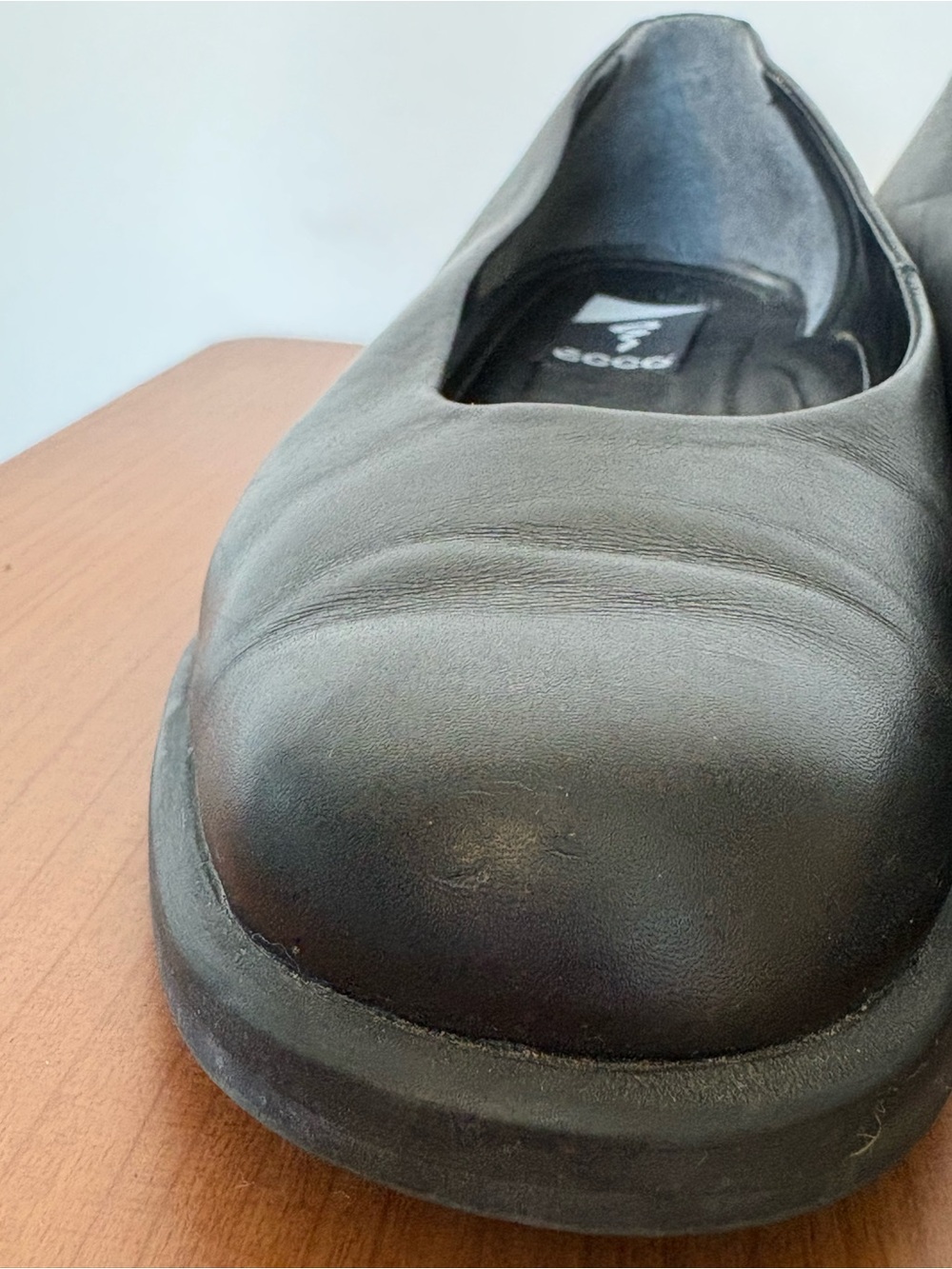 Ecco Classic Black Leather Women's Ballet Flat Loafer Shoe size 38 or 7-7.5 - Picture 8 of 10